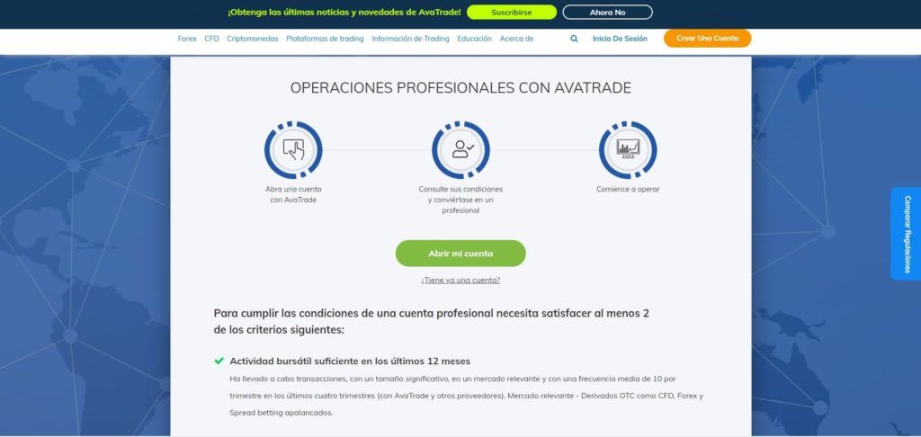 operaciones profesionales con avatrade