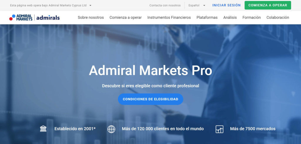 Descubre si eres eligible como cliente profesional con admiral markets