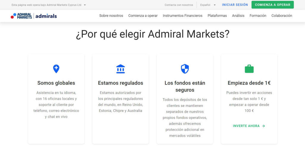 Por que elegir admiral markets