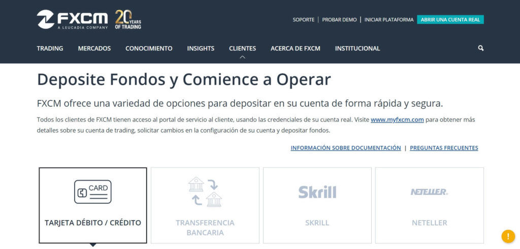 Como depositar tus fondos en fxcm