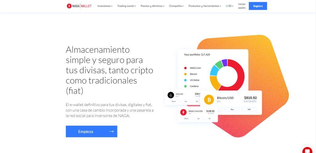 página web de naga crypto wallet