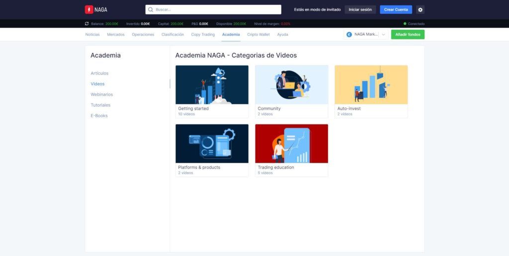 sección videos de naga