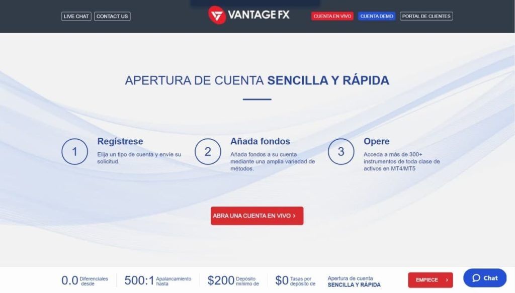 apertura de una cuenta con vantage fx