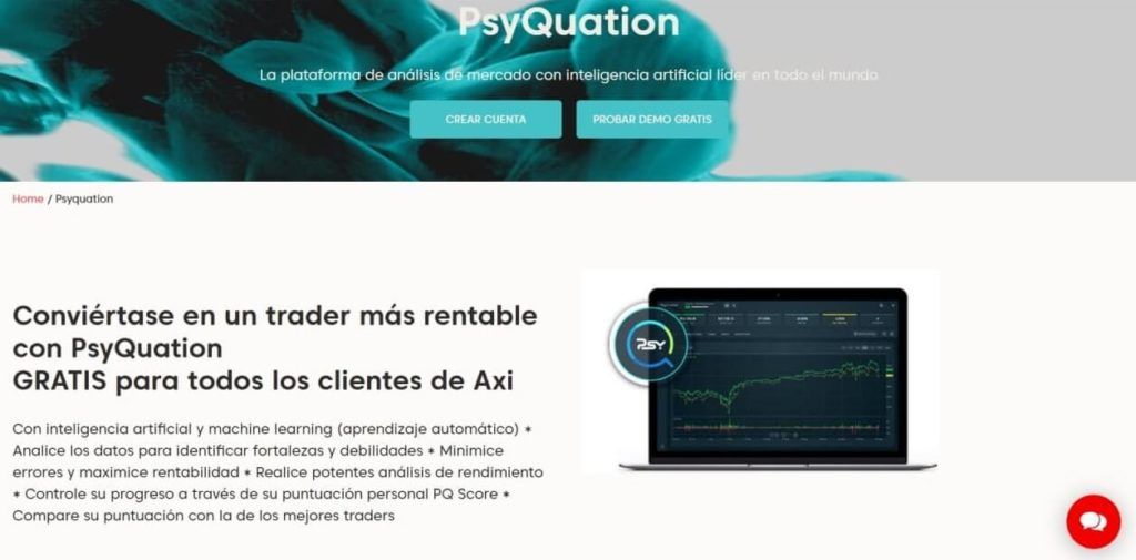 La plataforma de analisis de mercado de psyquation con axi