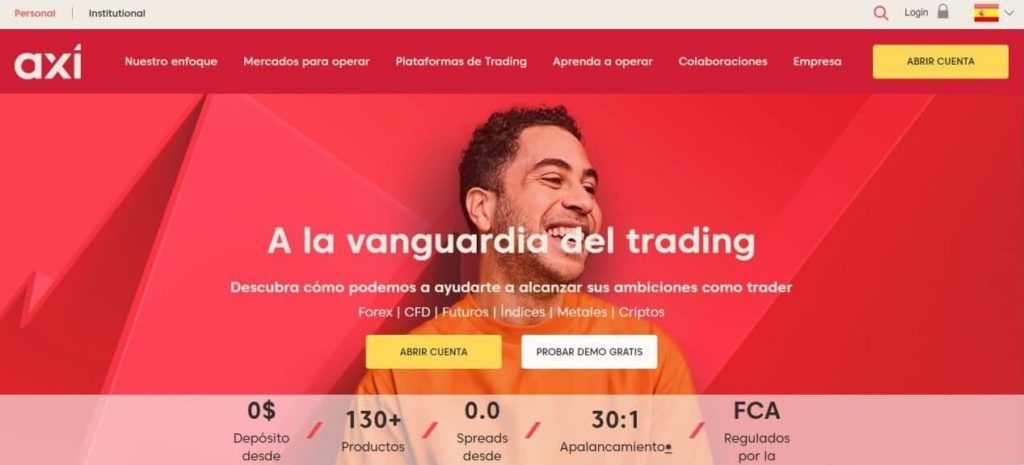 Las homepage del website de axi