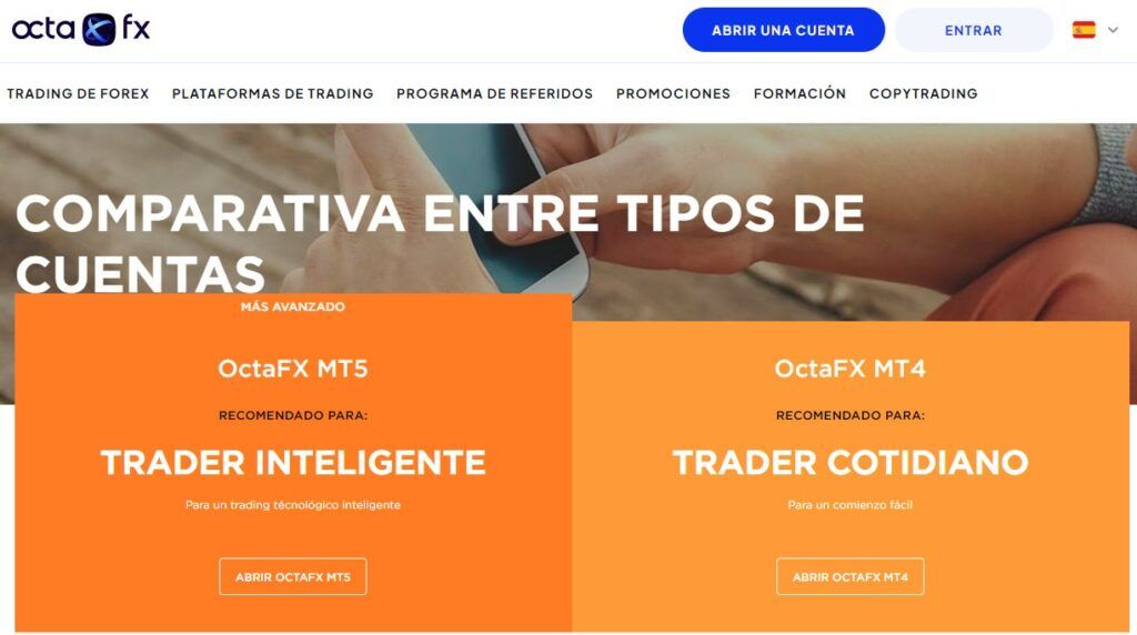 Comparar las cuentas de trading de OctaFX