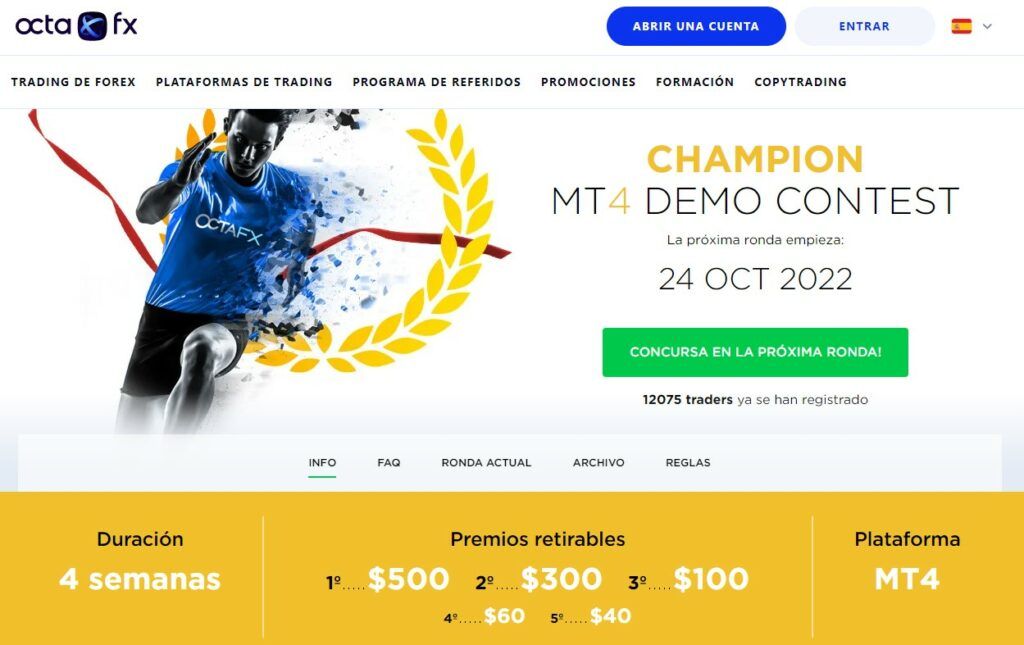 Concursos de trading en la demo de OctaFX MT4
