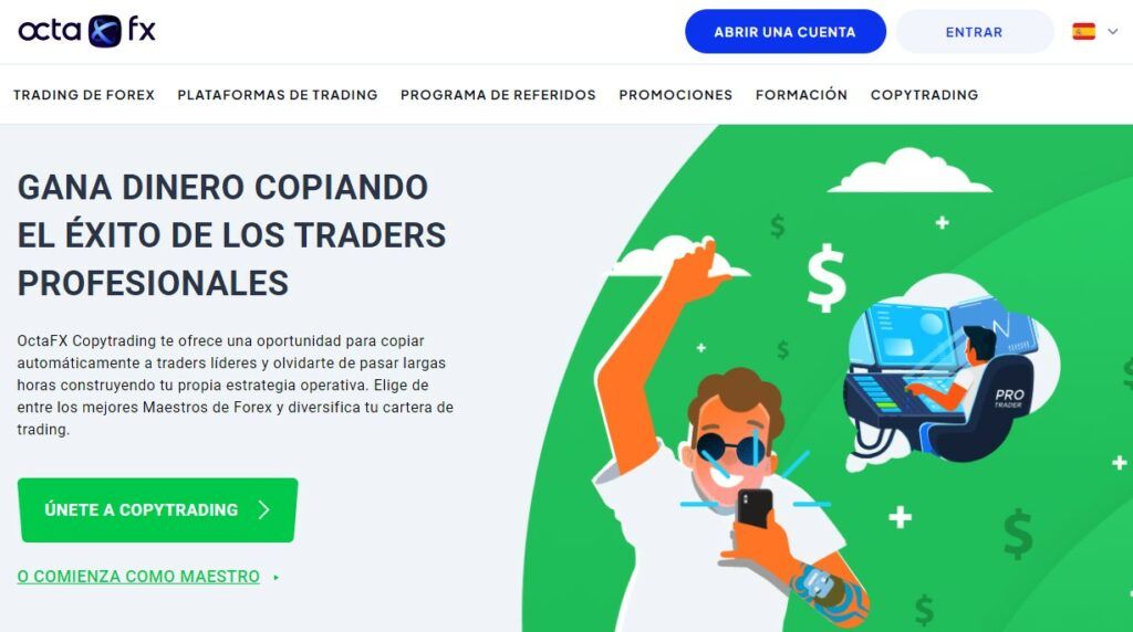 El servicio de copytrading de OctaFX