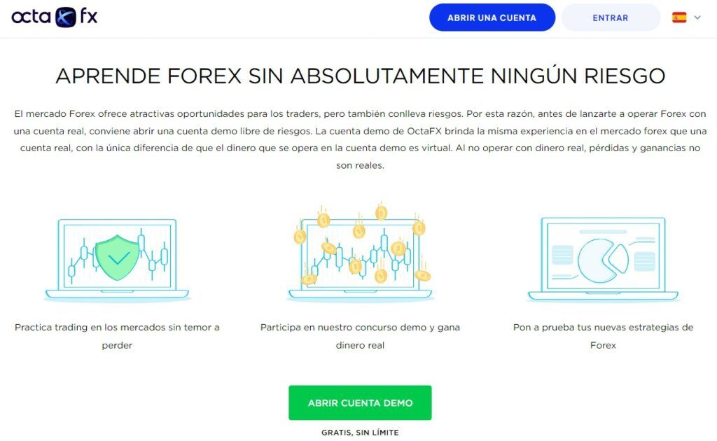 Practique sin riesgo con la cuenta demo de OctaFX