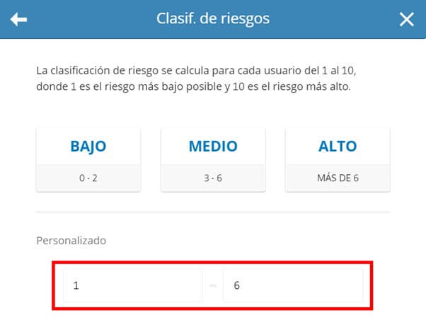 como etoro clasifica el riesgo