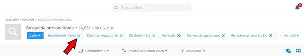 La busqueda personalizada de etoro