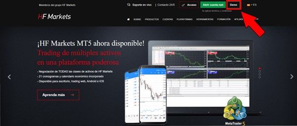 Como abrir una cuenta demo con HotForex