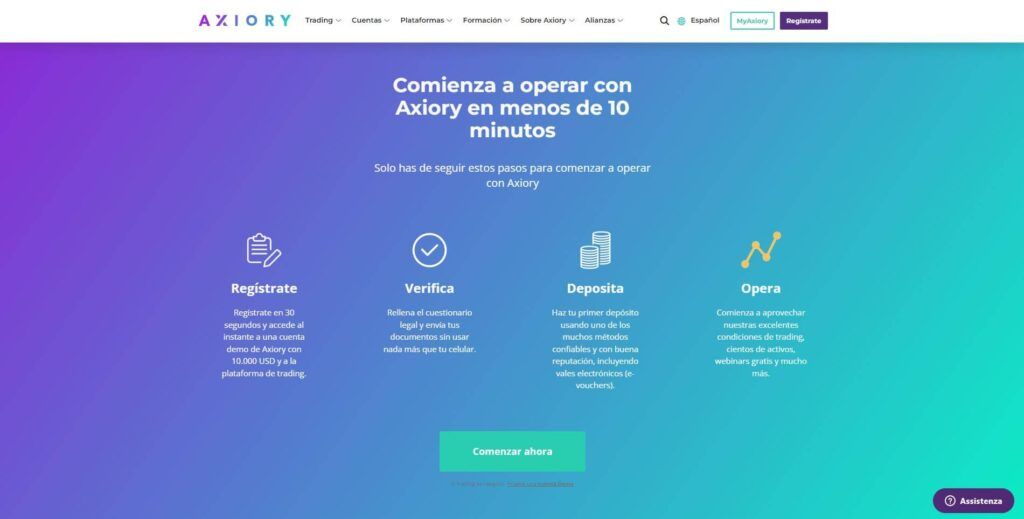 comienza a operar con axiory: pasos para hacerlo