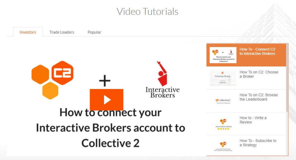 collective2 tutoriales de vídeo