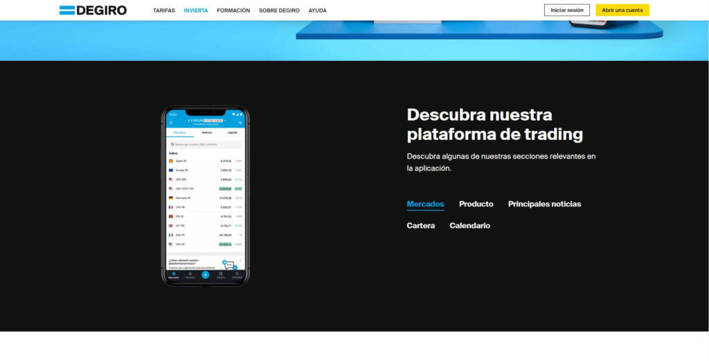 aplicación móvil de degiro