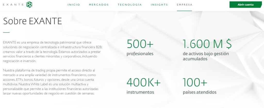 Los datos y numeros de EXANTE