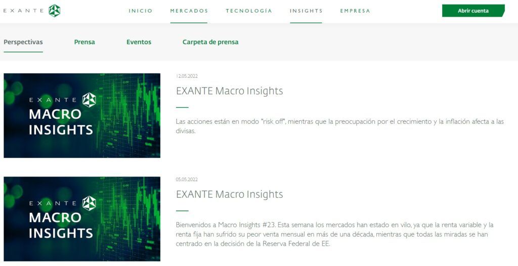 Los insights de EXANTE