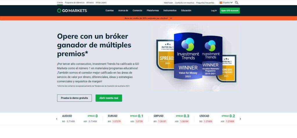 página web de go markets