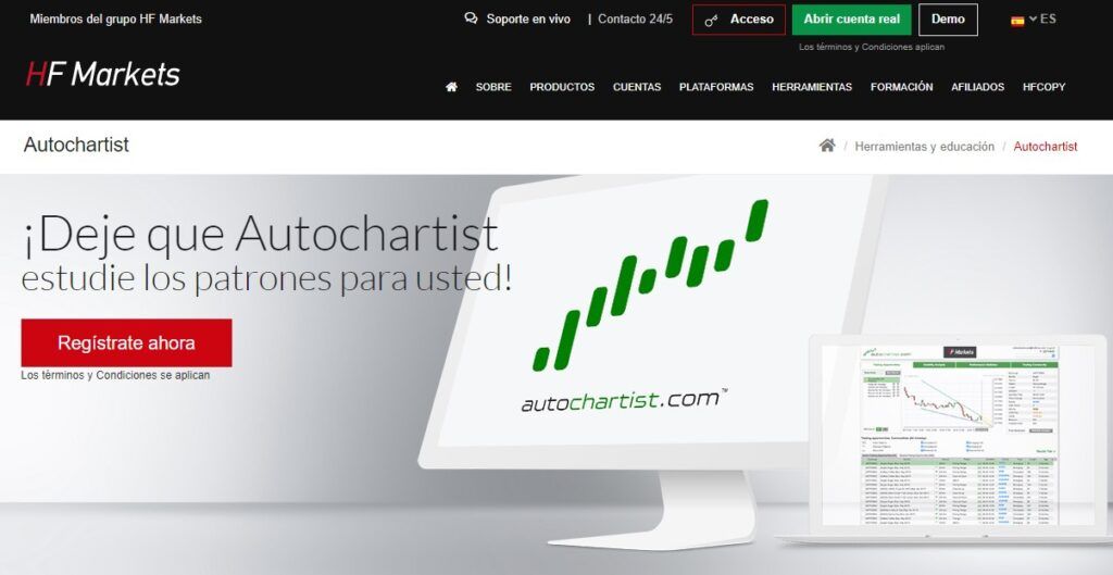 Autochartist esta disponible con HF Markets