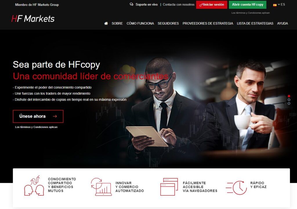 La cuenta HFcopy de HF Markets para el copy trading