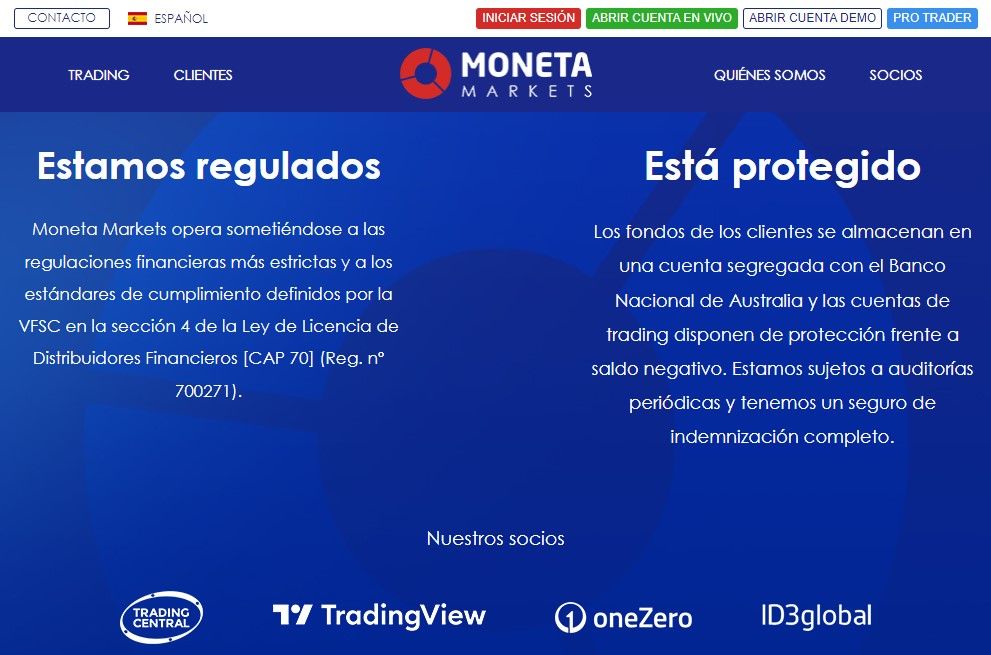 Moneta Markets es un broker regulado