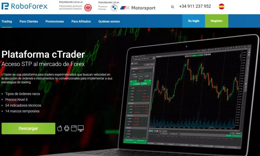 La plataforma cTrader con Roboforex