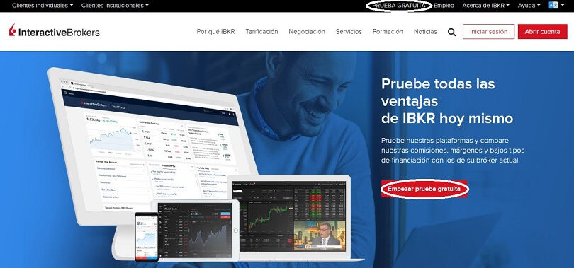 Abra su cuenta de demostración de Interactive Brokers desde la página de inicio