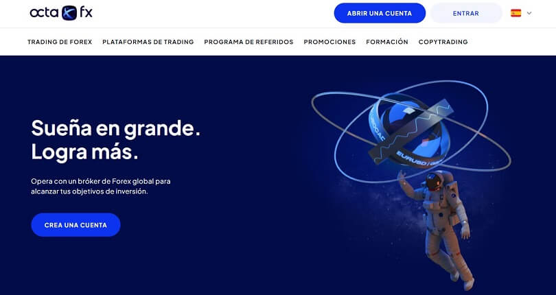 Abra su cuenta de demostración de OctaFX desde la página de inicio