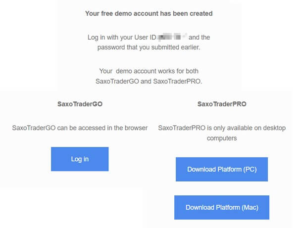 Confirme su cuenta demo de Saxo