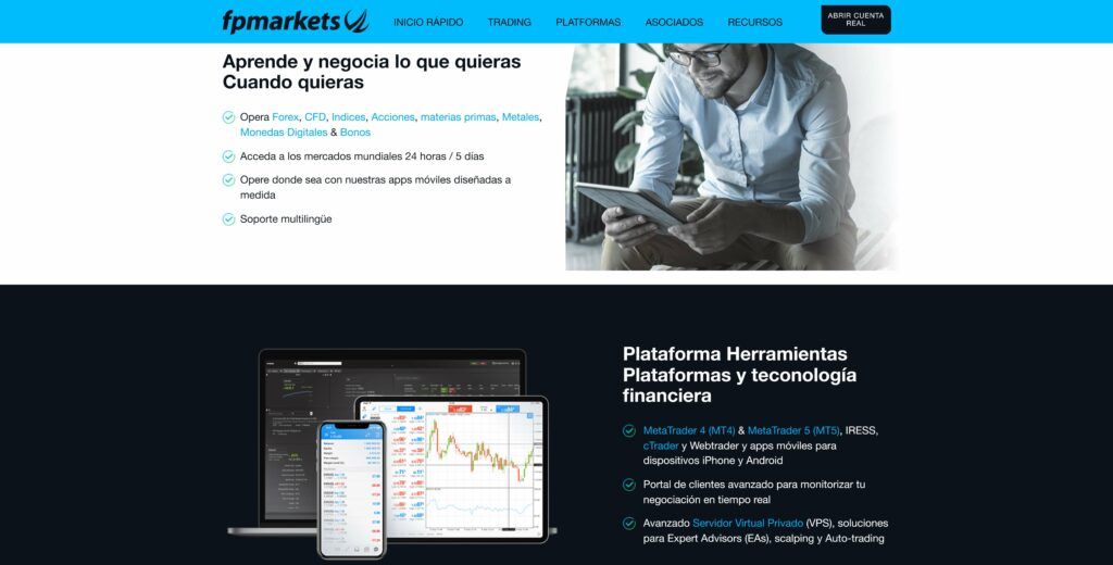 características de negociación de fp markets