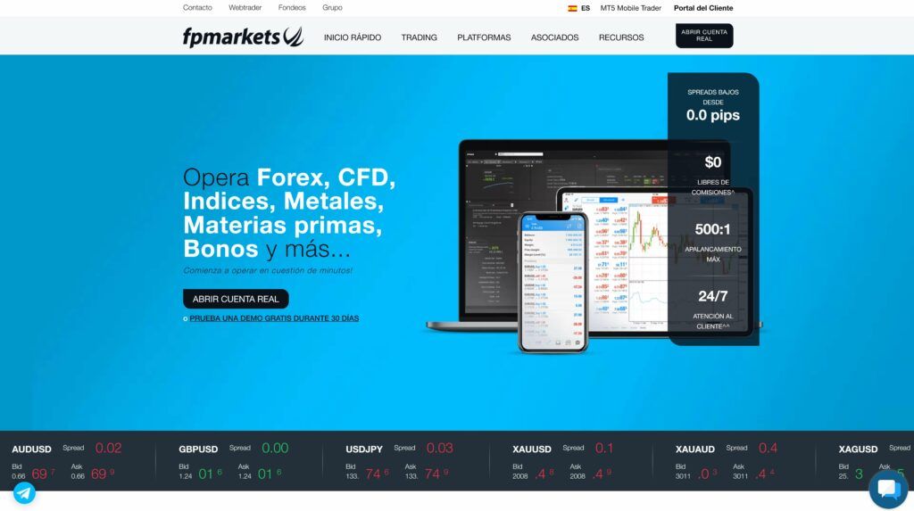 fp markets página de inicio